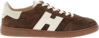 Hogan Brown Low-Profile Suede Sneakers