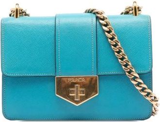 Prada Pre-owned Cross Body Bags, female, Blue, Size: ONE SIZE Pre-owned Vintage Leather Cross Body Bag