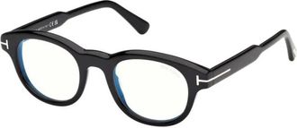 Tom Ford Glasses, male, Black, Size: 47 MM Round Optical Frame