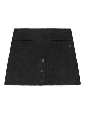 Courr&egrave;ges Mini-rok met knopen - Zwart