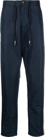 Roberto Cavalli side-stripe drawstring track pants - men - Polyamide/Cotton - 56 - Blue