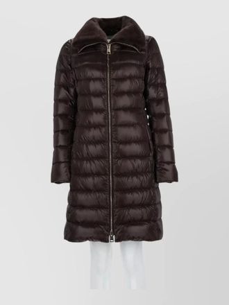 Herno long puffer coat quilted texture high collar