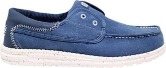 Hey Dude Wally Cru Stretch Canvas - Heren - Schoenen - Blauw - Maat: 42 EU Katoen