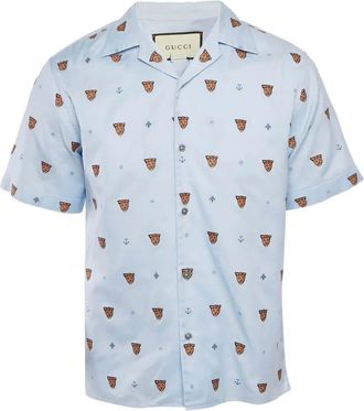Gucci Overhemd met borduurwerk - Blauw