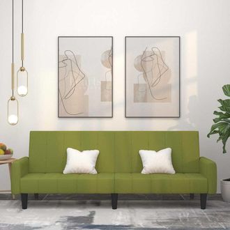 vidaXL Sof&aacute; Cama De 2 Plazas Terciopelo Verde Claro Vidaxl
