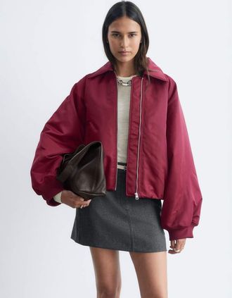 & Other Stories bomber relaxed fit con collo alto rosso