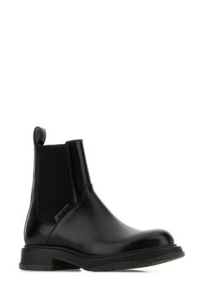 Gucci Mens Black Leather Ankle Boots Blackblackblack Stivali