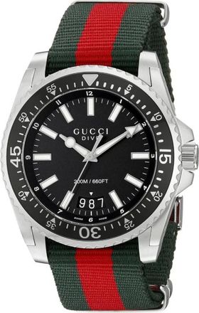 Gucci Accessoires, Heren, Veelkleurig, ONE Size, Nylon, Ya 136206 Duikhorloge