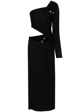 CHRISTOPHER ESBER Asymmetrische maxi-jurk - Zwart