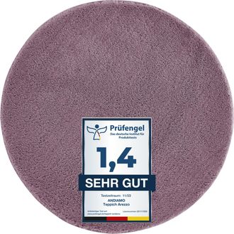 Andiamo Badematte »Arezzo« Höhe 16 mm rutschhemmend beschichtet fussbodenheizungsgeeignet schnell trocknend Uni Farben, weich & kuschelig, auch in rund und al