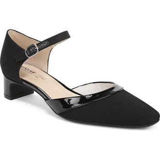 Life Stride Leighton Ankle Strap Pump in Black/Black Patent at Nordstrom, Size 6.5