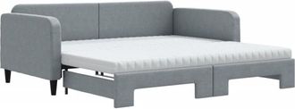 vidaXL Vidaxl - Sof&aacute; Cama Nido Con Colch&oacute;n Tela Gris Claro 100x200 Cm