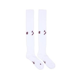 New Balance West Ham United Hombre New Balance 26/27 Home Sock en Blanco, Poli&eacute;ster, Talla L