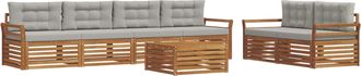 vidaXL Conjunto De Sof&aacute;s De Exterior 7 Uds. Gris Natural Y Claro Vidaxl