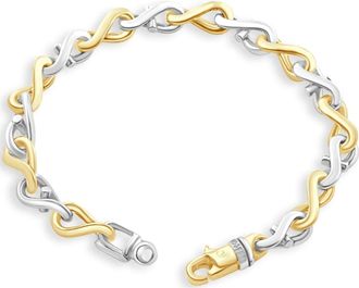 Pompeii3 Mens 14k Gold (33gram) or Platinum (54gram) 6.5mm Link Bracelet 8.5