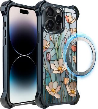 OEM Funda Ibizu Dropguard Ultra Para Iphone 14 Pro Max Con Magsafe, Colores De Cristal, Wildflower Whisper
