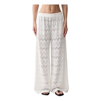 Vilebrequin Badmode, Dames, Wit, M, Mesh Wide-Leg Pants