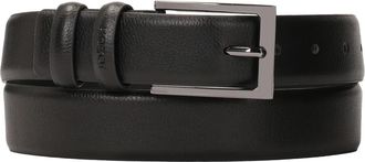 Kazar Smalle gladleren riem in zwarte kleur - Dames - Riemen - Zwart - 110 CM - Leer - Accessoires