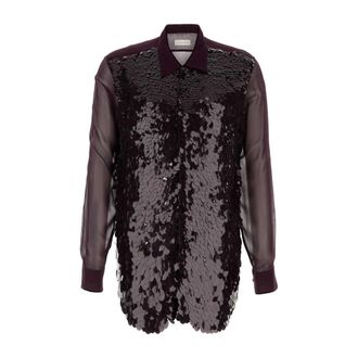 Dries Van Noten Casual Shirts, male, Purple, Size: XL Curles Shirt