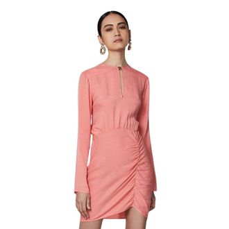 Patrizia Pepe Kleedjes - Dames - Korte kleedjes - Roze - XL - Polyester - Kleedjes