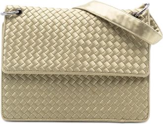 Bottega Veneta Pre-owned Bottega Veneta Satin Intrecciato Flap Shoulder Bag XCV4YCHBSM41BDTP