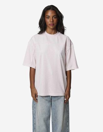 Good For Nothing T-shirt a doppio strato in jersey a rete rosa