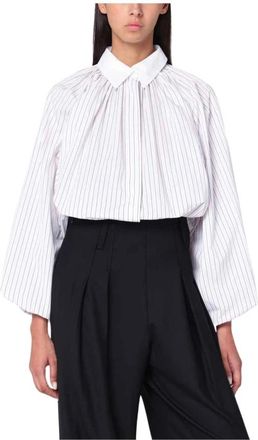 Patou Blouse met Sjaalkraag - Dames - Blouses - Wit - 2XS - Katoen - Overhemden