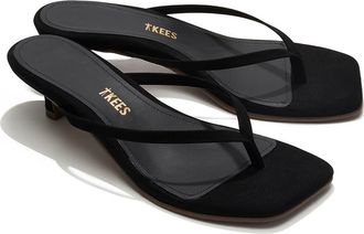 Tkees Julia Kitten Heel Flip Flop in Sable Suede at Nordstrom, Size 11