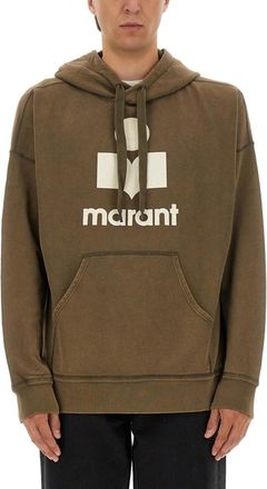 Isabel Marant Brown Logo Relaxed Hoodie