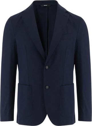 HUGO BOSS Heren, Jassen, Blauw, Maat: L Katoen