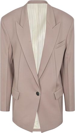 The Attico Beige Single Breasted Blazer