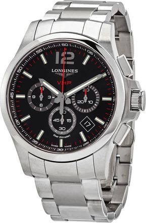 Longines Conquest V.H.P. Perpetual Chronograph Quartz Black Dial Mens Watch L37274566