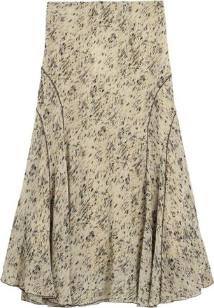 Desigual Fal_Rishit Midi Rok - Dames - Midirokken - Beige - XS - Polyester - Rokken
