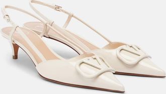 Valentino Garavani VLogo 40 patent leather slingback pumps