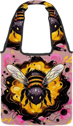 Generic 878001_4 Reversible Canvas Shoulder Tote - Double-Sided Print, 12oz Cotton, 27cm Drop, Fold-Flat Bag for Travel, Shopping, Street Outings