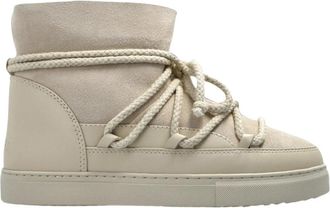 INUIKII Klassieke Sneeuwlaars - Dames - Veterlaarzen - Beige - 40 EU - Wol - Schoenen