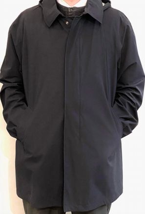Herno Single Breasted Layered Wool Coat In Black
