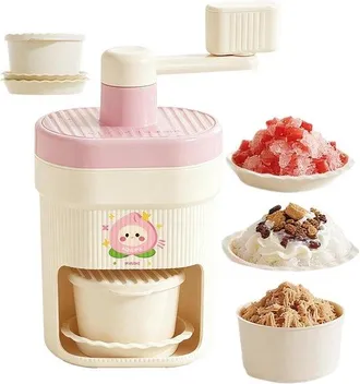 OEM Rompehielos Manual - M&aacute;quina De Granizados - Preparaci&oacute;n De Bebidas - Funcionamiento Con Manivela - 12 X 23 Cm - Rosa