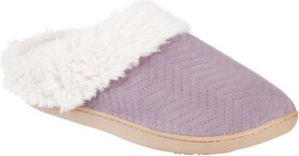 Isotoner Louise Chevron Quilted Faux Shearling Lined Slipper in Delphinium at Nordstrom Rack, Size Medium