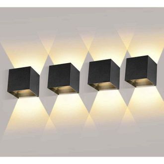 OEM Aplique De Pared Led De 12 W Para Interior Y Exterior Con &Aacute;ngulo De Haz Ajustable, 3000 K, Blanco C&aacute;lido, Ip65, Resistente Al Agua, Color Negro, Para 