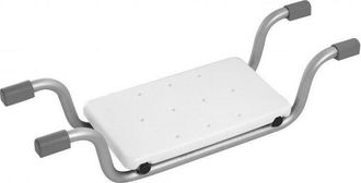None Asiento De Aluminio Para Ba&ntilde;era Blanco - Plata 74x23x H18 Cm