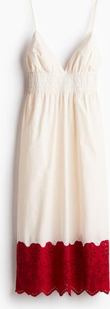 H&M Kleid mit Broderie Anglaise - White