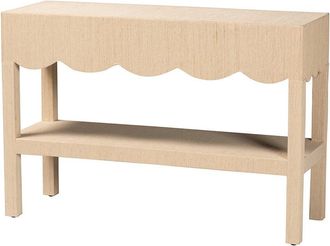 Baxton Studio Mason Natural Grasscloth Console Table
