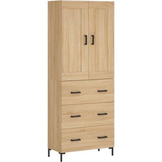 vidaXL Vidaxl - Aparador Alto Madera Contrachapada Color Roble 69,5x34x180 Cm