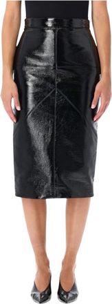 Lanvin Rokken, Dames, Zwart, S, Vinyl Straight Skirt with Cut-Outs