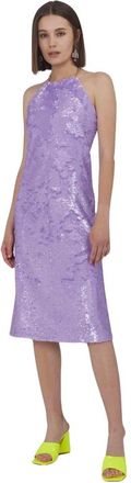 Silvian Heach Sequin Jurk met Open Rug - Dames - Feestkleedjes - Paars - XS - Polyester - Kleedjes