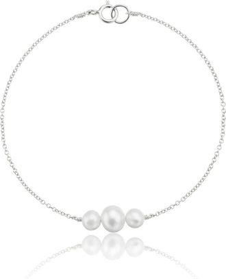 Lily & Roo Silver Multi Pearl Cluster Bracelet