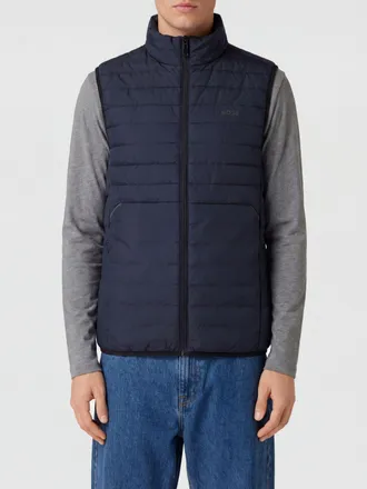 HUGO BOSS Gilet imbottito in poliestere trapuntato con collo alto e logo