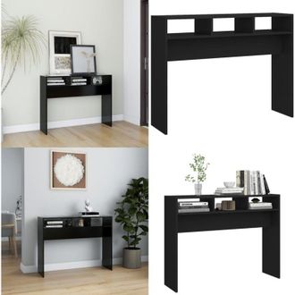 vidaXL Tavolino Consolle Nero 105x30x80 cm in Legno Multistrato - Tavolo da ingresso - Tavolo in legno multistrato