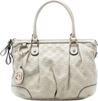 Gucci Pre-owned Handbags, female, White, Size: ONE SIZE Pre-owned Sukey Satchel
